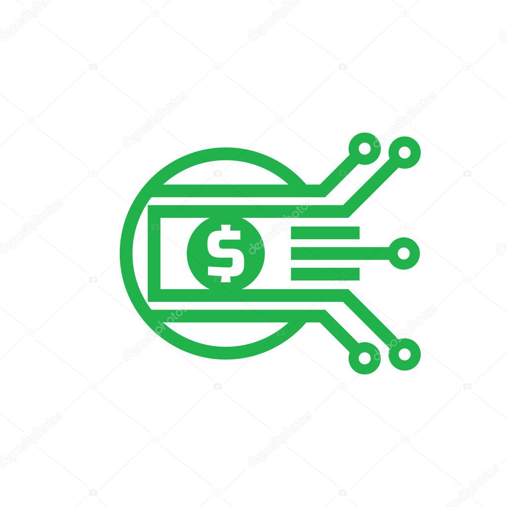 Download Mobile payment. Digital money dollar - vector logo ...