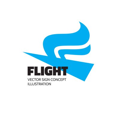 Uçuş - vektör logo şablonu konsept illüstrasyon. Soyut kuş kanatları yaratıcı işareti ile. Tasarım öğesi.