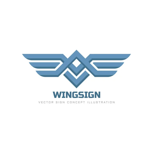 Wings sign - Vektor-Logo-Vorlage Konzept Illustration. Transport abstraktes Symbol. Gestaltungselement. — Stockvektor