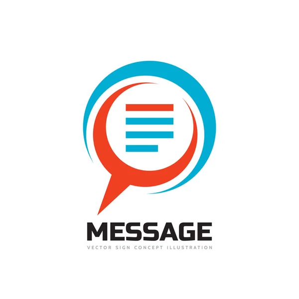 Mesaj - konuşma balonları logo kavramı çizimde düz stil vektör. Diyalog konuşan simgesi. Sohbet işareti. Sosyal medya simge. Sosyal iletişim amblemi. Tasarım öğesi. — Stok Vektör