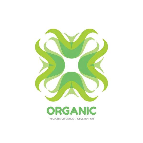 Органические - векторный шаблон логотипа концепция иллюстрации. Экология зеленые листья знак. Природный продукт. Икона роста сельского хозяйства. Элемент дизайна . — стоковый вектор