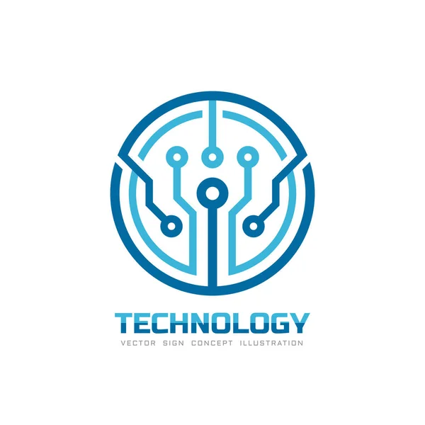 Technologie - modèle de logo vectoriel pour l'identité d'entreprise. Signe de puce abstrait. Réseau, illustration de concept de technologie Internet. Élément de conception . — Image vectorielle