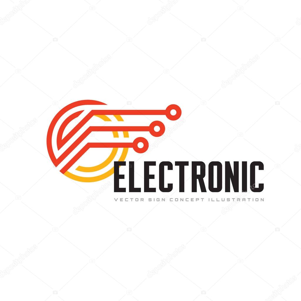 Tecnologia eletrônica - modelo de logotipo de vetor para identidade