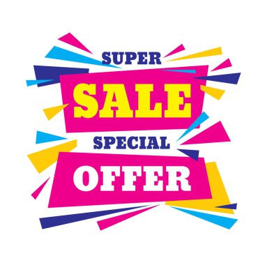 Süper Satılık özel indirim - yaratıcı vektör afiş. Soyut düzeni.