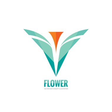 Soyut çiçek yaprakları - vektör iş logo şablonu konsept illüstrasyon ile. Orange tulip yaratıcı işareti. Tasarım öğesi.