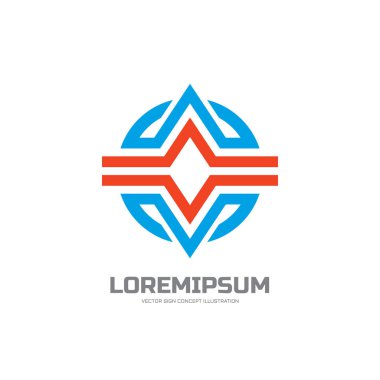 Geometrik vektör logo konsept illüstrasyon. Özet satırları. Çizgili bir iz. Tasarım öğesi.