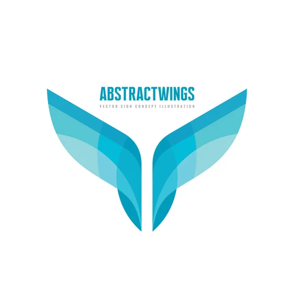 Abstract wings - vector business logo template concept illustration in flat style. Colored design element. — Stock Vector