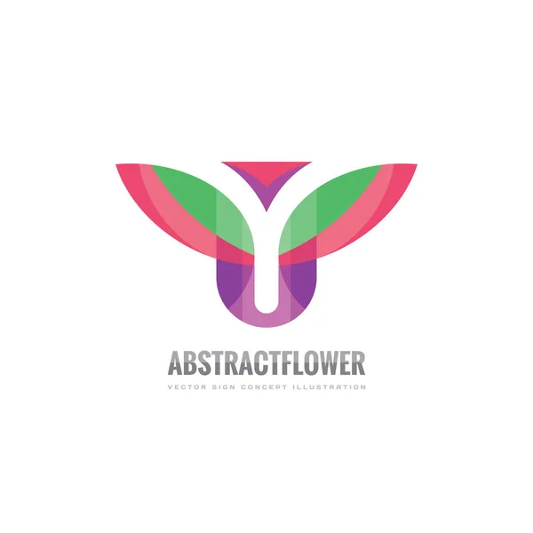 Abstract flower with leaves - vector business logo template concept illustration. Design element. — Stock Vector
