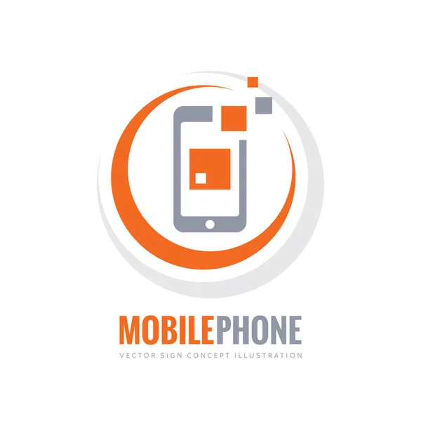 Mobiltelefon vektor logo mall konceptet illustration. Smartphone kreativa tecken. Modern teknik. Cellphone symbol. Tablet Pc-ikonen. Designelement. — Stock vektor