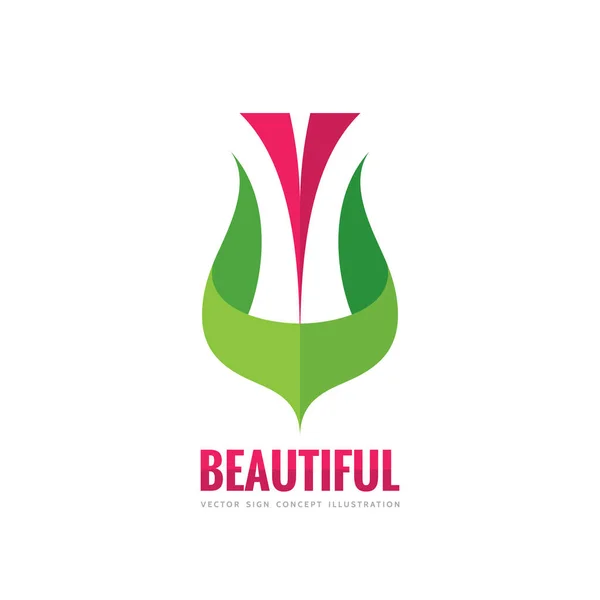 Beautiful abstract flower with leaves - vector business logo template concept illustration. Design element. — Stock Vector