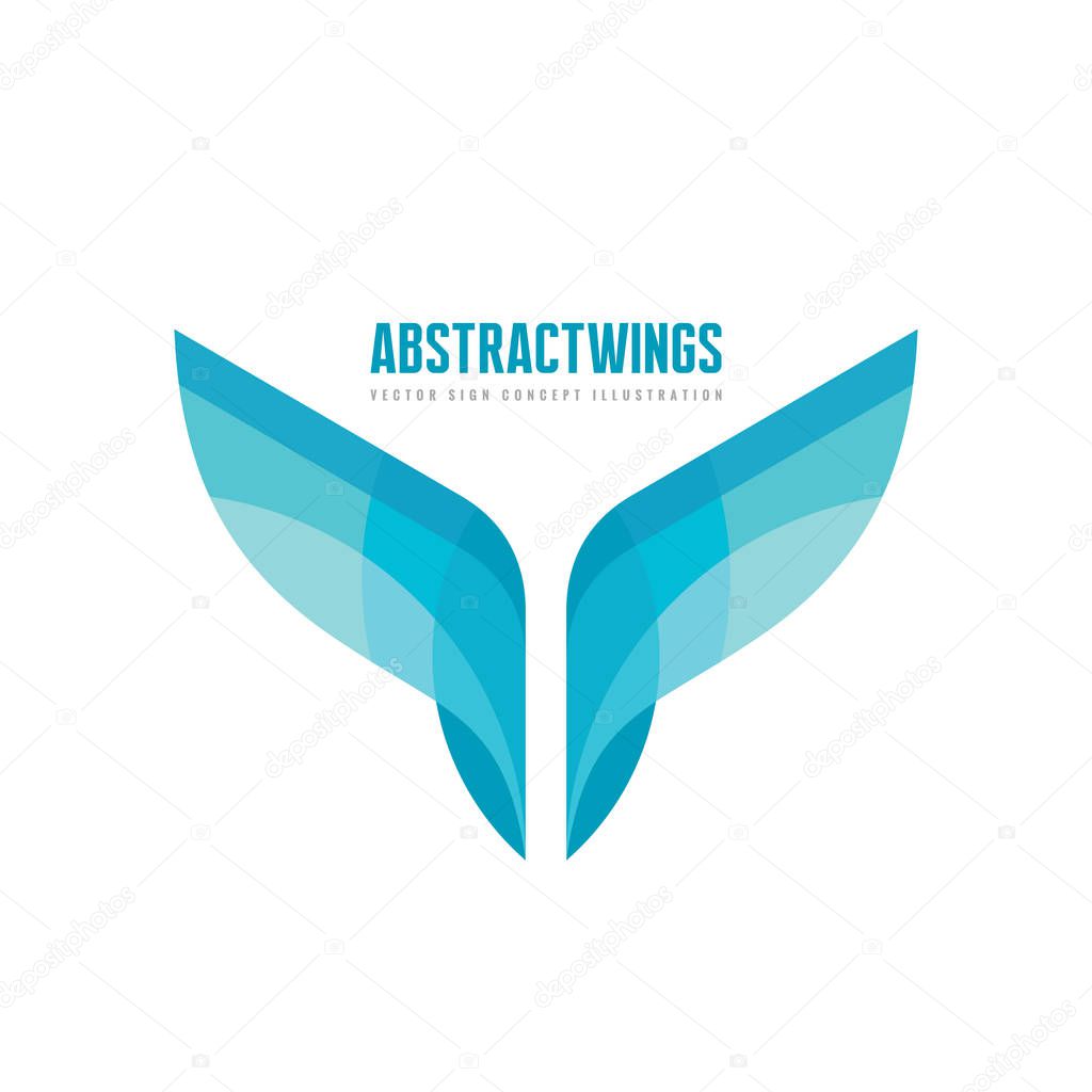 Abstract wings - vector business logo template concept illustration in flat style. Colored design element.