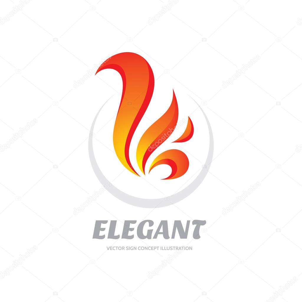 Elegant - vector logo template concept illustration. Abstract flame fire creative sign. Red flower symbol. Colored design element.