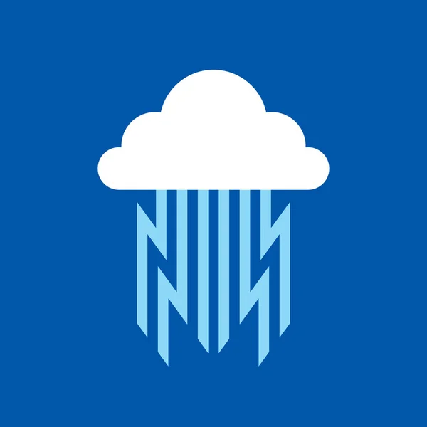 Cloud Rain Lightning - ilustração do conceito do logotipo do vetor. Transferência de armazenamento de dados carregar sinal de download . — Vetor de Stock