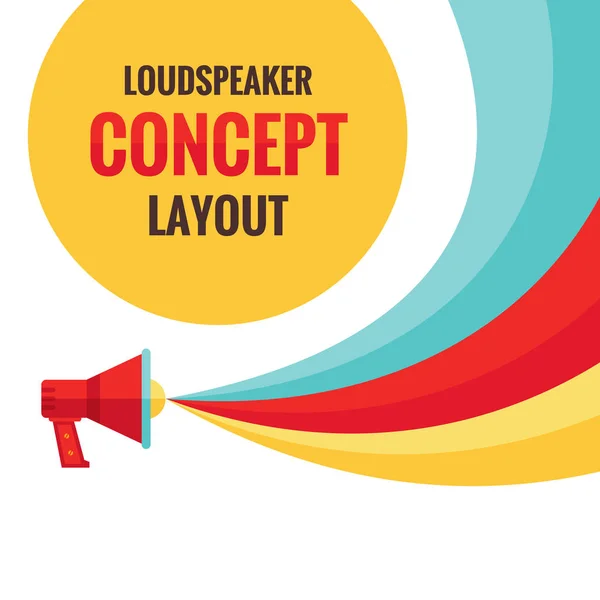 Loudspeaker concept illustration - creative vector layout in flat style design. Promotion advertising banner template. — Stock Vector