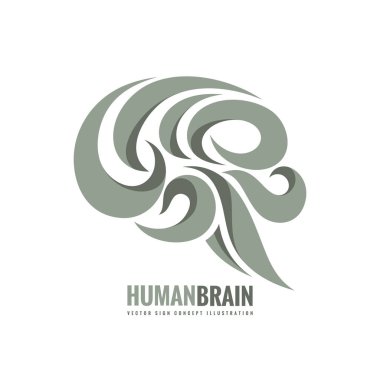 Yaratıcı fikir - iş vektör logo şablonu konsept illüstrasyon. Soyut insan beyni işareti. Esnek pürüzsüz tasarım öğesi