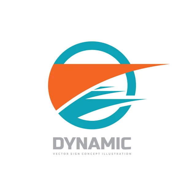 Dynamique - illustration vectorielle de concept de modèle de logo d'entreprise. Formes abstraites en cercle. Symbole de vitesse. Élément de conception . — Image vectorielle