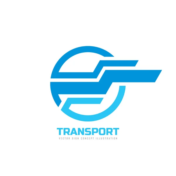 Transport - illustration de concept de logo vectoriel. Rayures horizontales abstraites en forme de cercle. Élément de conception . — Image vectorielle