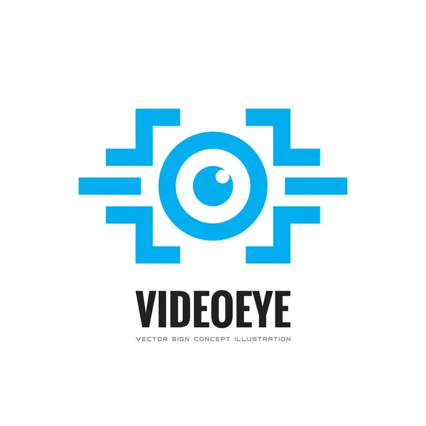 Videóinak szem - vektor üzleti logó sablon koncepció illusztráció. Modern & jövőbeli vision tech kreatív jele. Biztonságtechnika és megfigyelés. Fotózás ikonra. Design elem. — Stock Vector