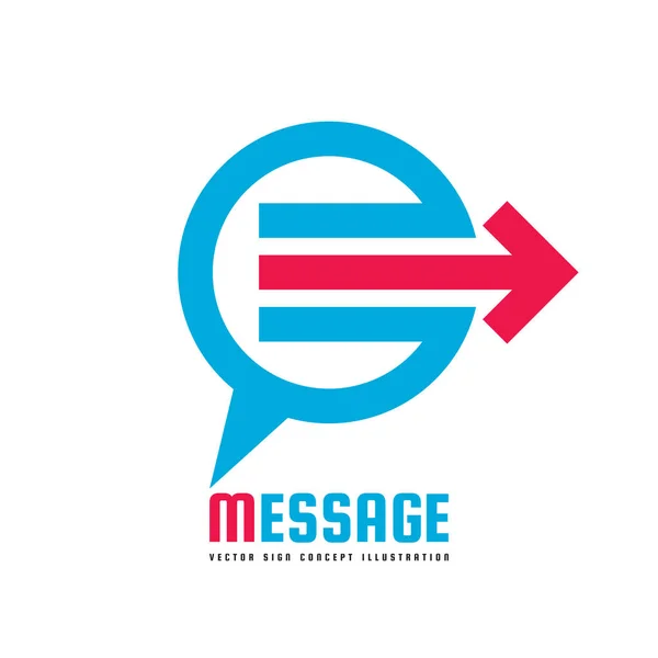 メッセージ - 吹き出しベクター フラット スタイルのロゴの概念図です。対話話アイコン。チャット記号。ソーシャル メディアのシンボル。社会的なコミュニケーションの記章。デザイン要素. — ストックベクタ