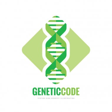DNA biyoteknoloji - vektör logo şablonu konsept illüstrasyon. Tıp biliminin yaratıcı sembolü. İnsan biyolojik genetik kod yapısı. Tasarım öğesi. 