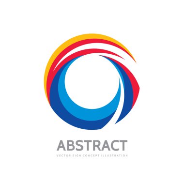 Soyut renkli yüzük - vektör logo şablonu konsept illüstrasyon. Modern teknoloji işareti. Mektup bir sembolü. Tasarım öğesi.