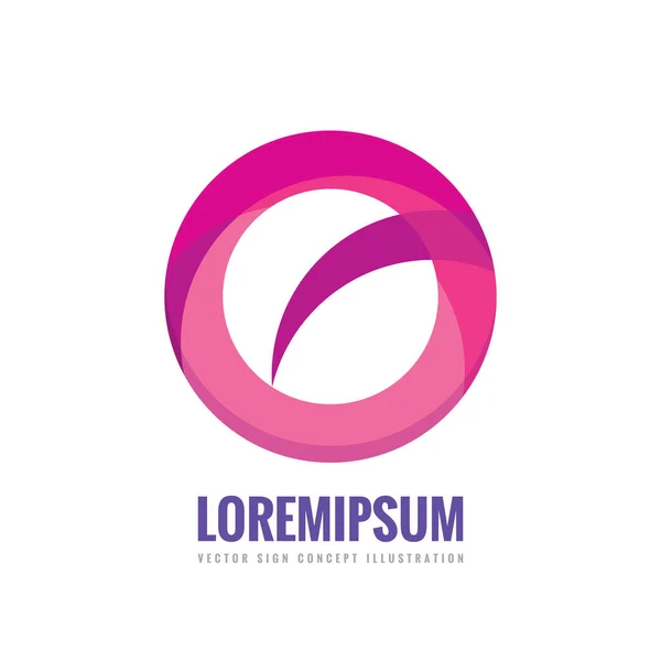 Abstracción: ilustración del concepto de logotipo de la empresa vectorial. Anillo de color púrpura y rosa con forma abstracta. Signo geométrico. Elemento de diseño . — Archivo Imágenes Vectoriales