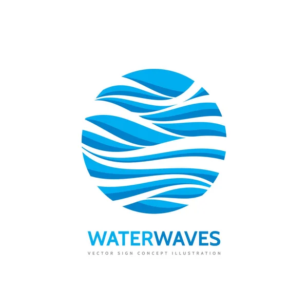 stock vector Blue water waves - vector business logo template concept illustration. Abstract creative sign. Design element.