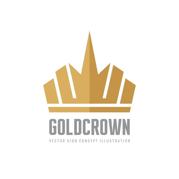 Gold Crown - vetor logotipo modelo conceito ilustração. Elemento de projeto . — Vetor de Stock