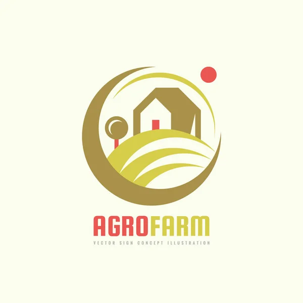 Agro Farm - concepto de plantilla de logotipo de vector. Signo ecológico del producto ecológico. Ilustración de plantación. Ecología emblema de la naturaleza. Elemento de diseño . — Vector de stock