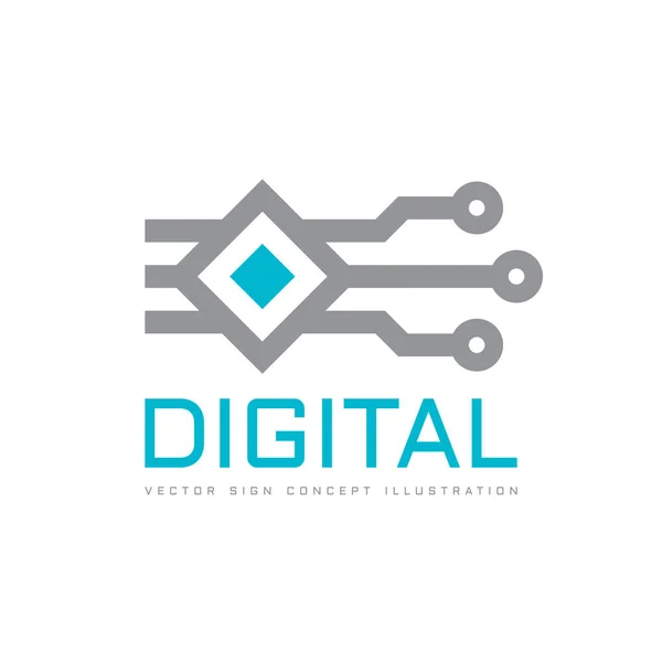 Digitale Technologie - Vektor-Logo-Symbol-Vorlage Konzept Illustration. elektronische Computerchip-Zeichen. Gestaltungselement. — Stockvektor