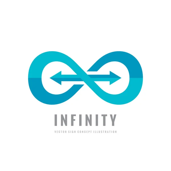 Infinity - wektor logo szablon ilustracja koncepcja. Abstrakcyjny kształt z creative znak strzałki. Element projektu. — Wektor stockowy