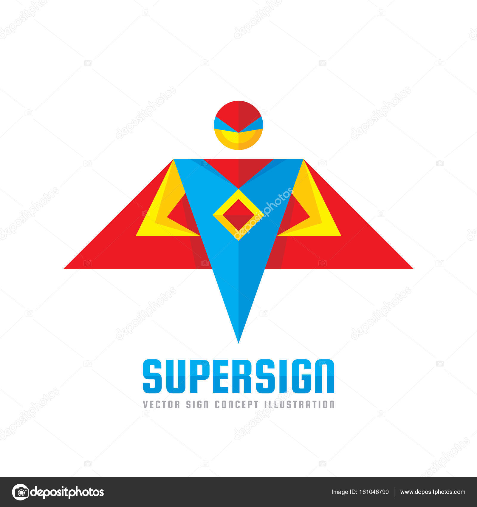 super sign vector logo template concept in flat style people