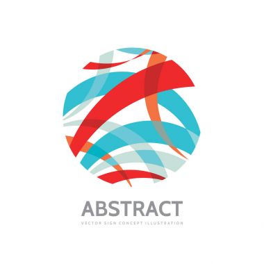 Çizgili Daire - vektör logo şablonu konsept illüstrasyon soyut. Modern teknoloji işareti. Küresel ağ yaratıcı sembolü. Tasarım öğesi.