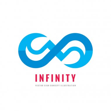 Infinity - vektör logo şablonu konsept illüstrasyon. Soyut şekil yaratıcı işareti. Tasarım öğesi. 
