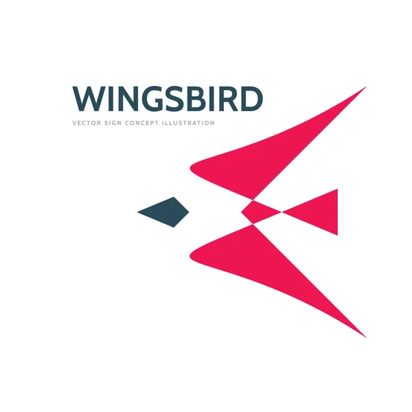 Abstract bird - векторная иллюстрация концепции шаблона логотипа. Красные крылья креативный знак. Символ динамического движения скорости. Элемент дизайна . — стоковый вектор