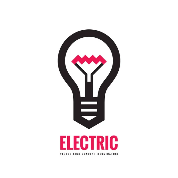 Elektrische Lampe - Vektor-Logo-Vorlage Konzept Illustration. Glühbirne kreatives Zeichen. — Stockvektor