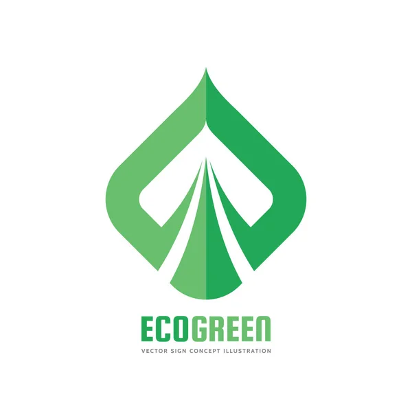 Eko yeşil - vektör logo şablonu konsept illüstrasyon. Soyut yaprak şekli işareti. Yaratıcı sembolü. Tasarım öğesi. — Stok Vektör