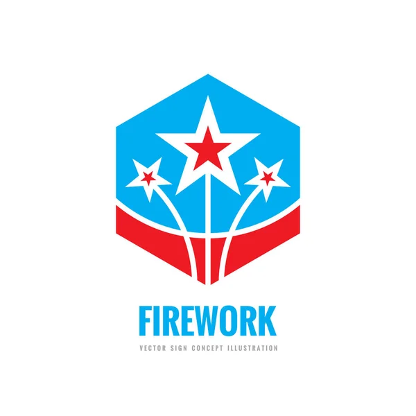 Firework - vector logo template concept illustration. Abstract stars creative sign. Design graphic element. — Stock Vector