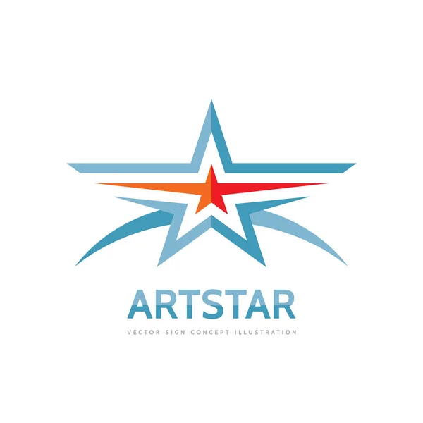 Umělecká hvězda - vektorové logo šablona koncept ilustrace. Abstraktní prostor tvůrčí znamení. Grafický prvek návrhu. — Stockový vektor