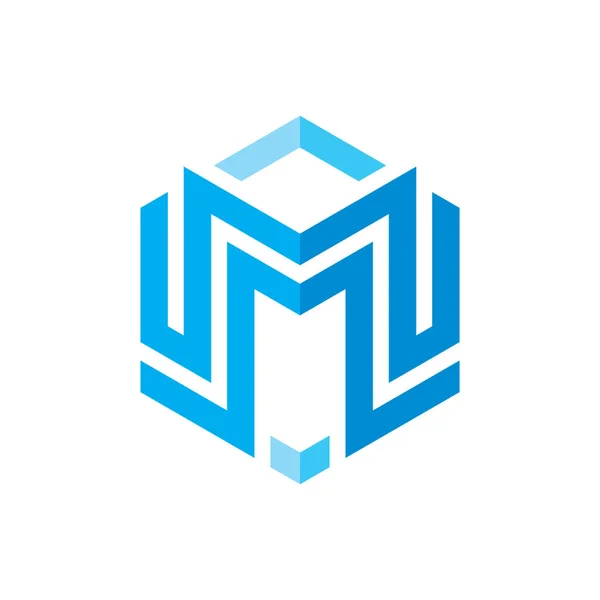 M letter - векторная иллюстрация шаблона логотипа. Графический элемент дизайна. Абстрактный творческий знак . — стоковый вектор
