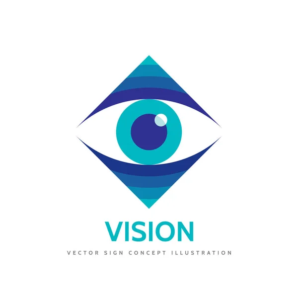 Видение - векторная иллюстрация концепции шаблона логотипа. Человеческий глаз. Знак медицинской офтальмологии. Элемент дизайна . — стоковый вектор