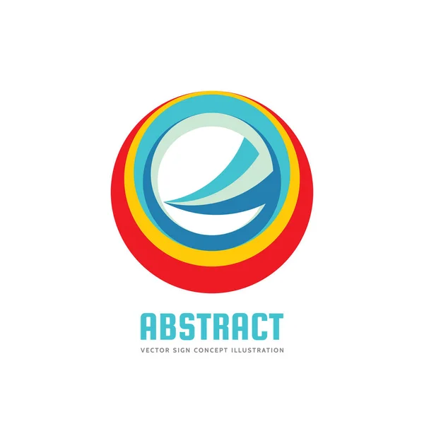 Abstraktní kruh - vektorové logo šablona koncept ilustrace. Barevný kruh a ostrý tvar podepsat. Rozvoj podnikání kreativní symbol. Designový prvek. — Stockový vektor