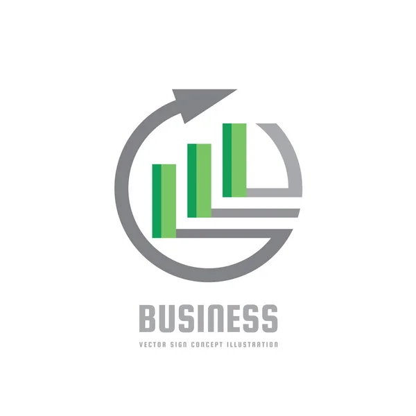 Тенденция развития бизнеса - векторная иллюстрация логотипа. Абстрактная стрелка, круг и блоки. Иконка финансового роста. Элемент дизайна . — стоковый вектор