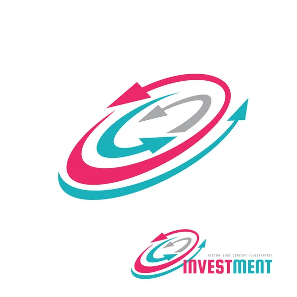 Befektetési - vektoros logo sablon koncepció illusztráció. Nyilak rendszer grafikai jel. Absztrakt üzleti stratégia ikon szimbólum. Design elem. — Stock Vector