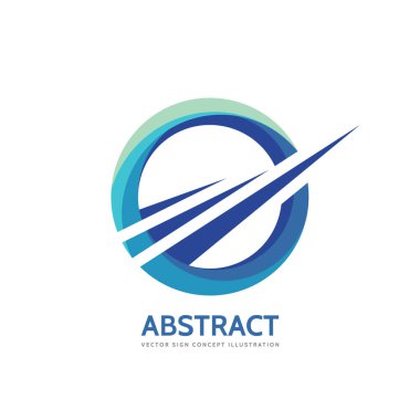 Soyut - vektör iş logosu çizimi. Şekilleri olan renkli bir yüzük. İyimserlikte pozitif geometrik işaret. Tasarım ögesi.