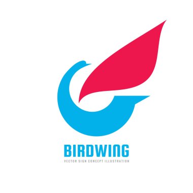Kuş kanadı - vektör logo şablonu konsept illüstrasyon soyut. En az yaratıcı simgesi. Tasarım öğesi. 