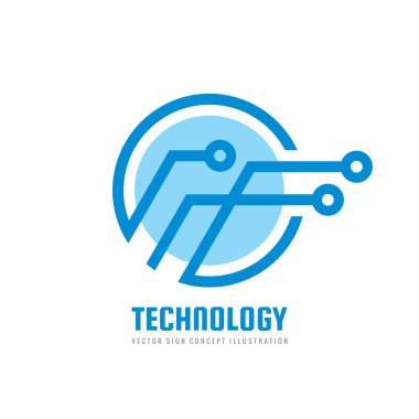 Teknoloji - kurumsal kimlik için vektör logo şablonu. Soyut çip işareti. Ağ, Internet teknoloji konsept illüstrasyon. Tasarım öğesi.