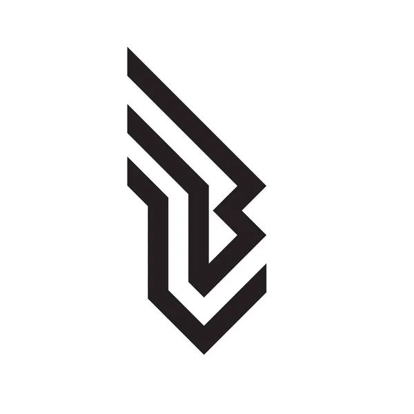 B letter - Vektor Business Logo Illustration für Corporate Identity. abstraktes geometrisches Gestaltungszeichen. Grafisches Gestaltungselement. — Stockvektor