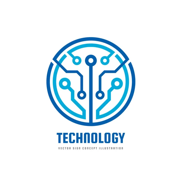 Technologie - Vektor-Logo-Vorlage für Corporate Identity. abstraktes Chip-Zeichen. Netzwerk, Internet-Tech-Konzept Illustration. Gestaltungselement. — Stockvektor