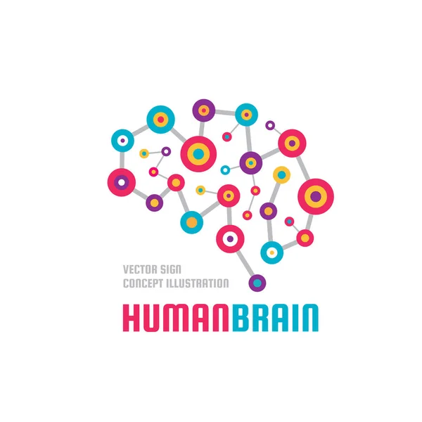 Abstracte menselijk brein - business vectorillustratie logo sjabloon concept. Creatief idee kleurrijke teken. Infographic symbool. Gekleurde ontwerpelement. — Stockvector